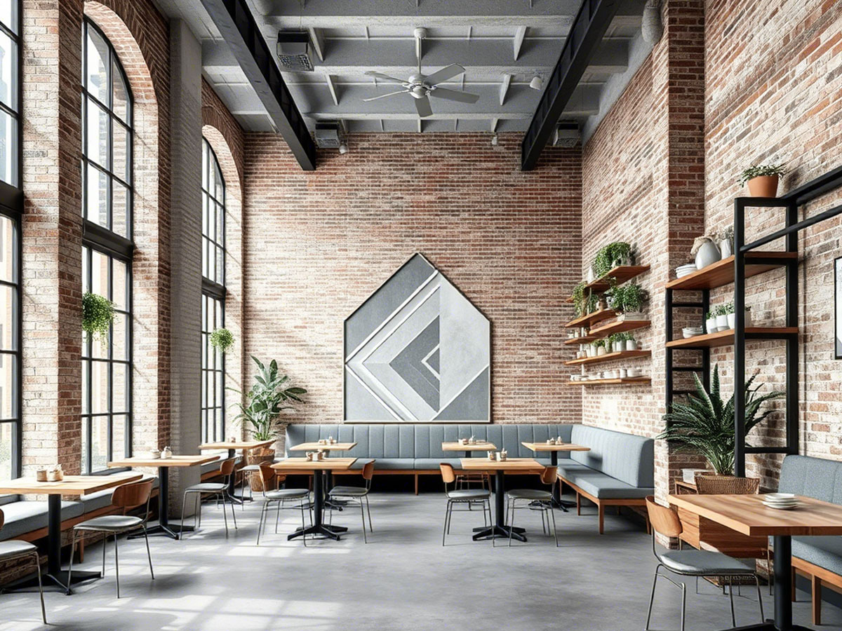desain dinding dan lantai cafe